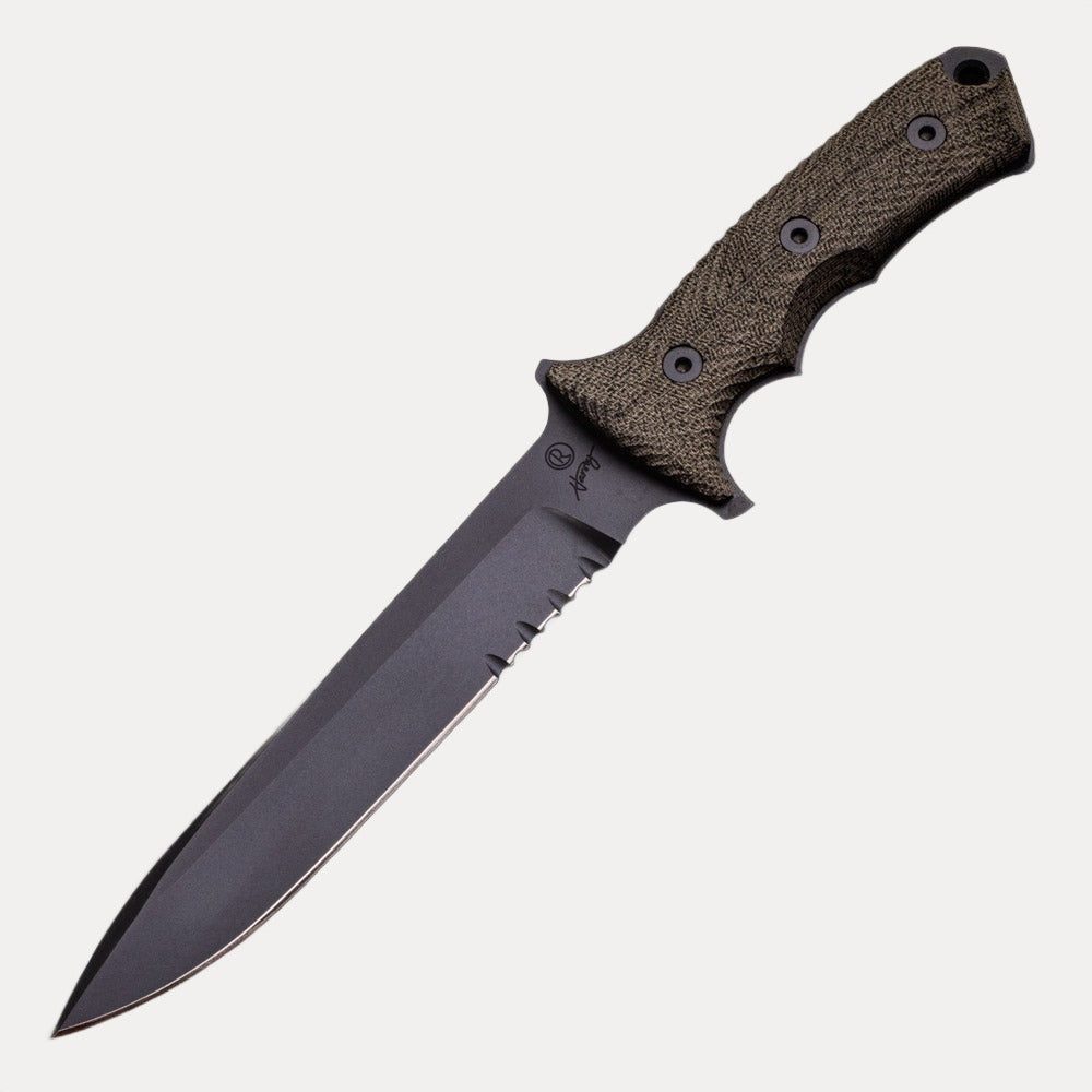 Green Beret 7″ Black Serrated Edge