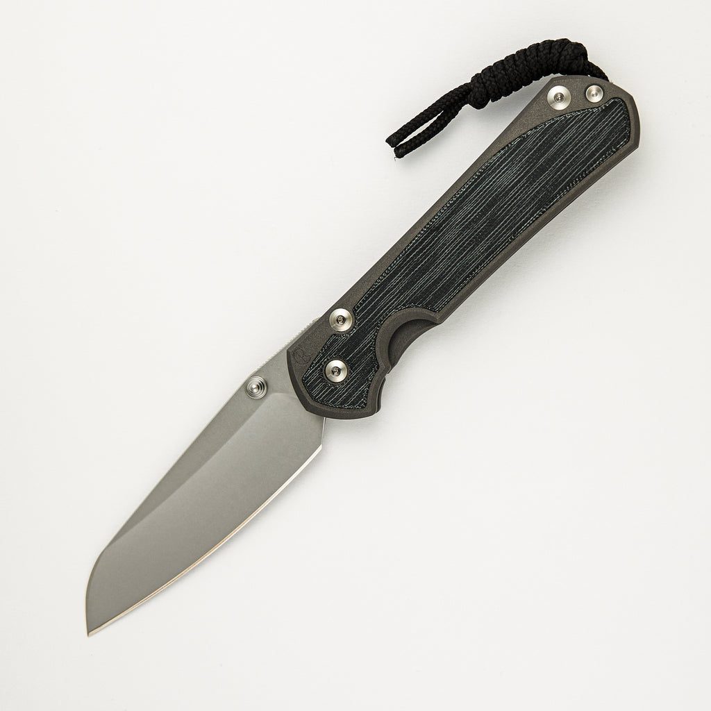 Large Sebenza 31 Black Canvas Micarta Inlay - Insingo CPM MagnaCut Blade - Silver Double Thumb Lugs