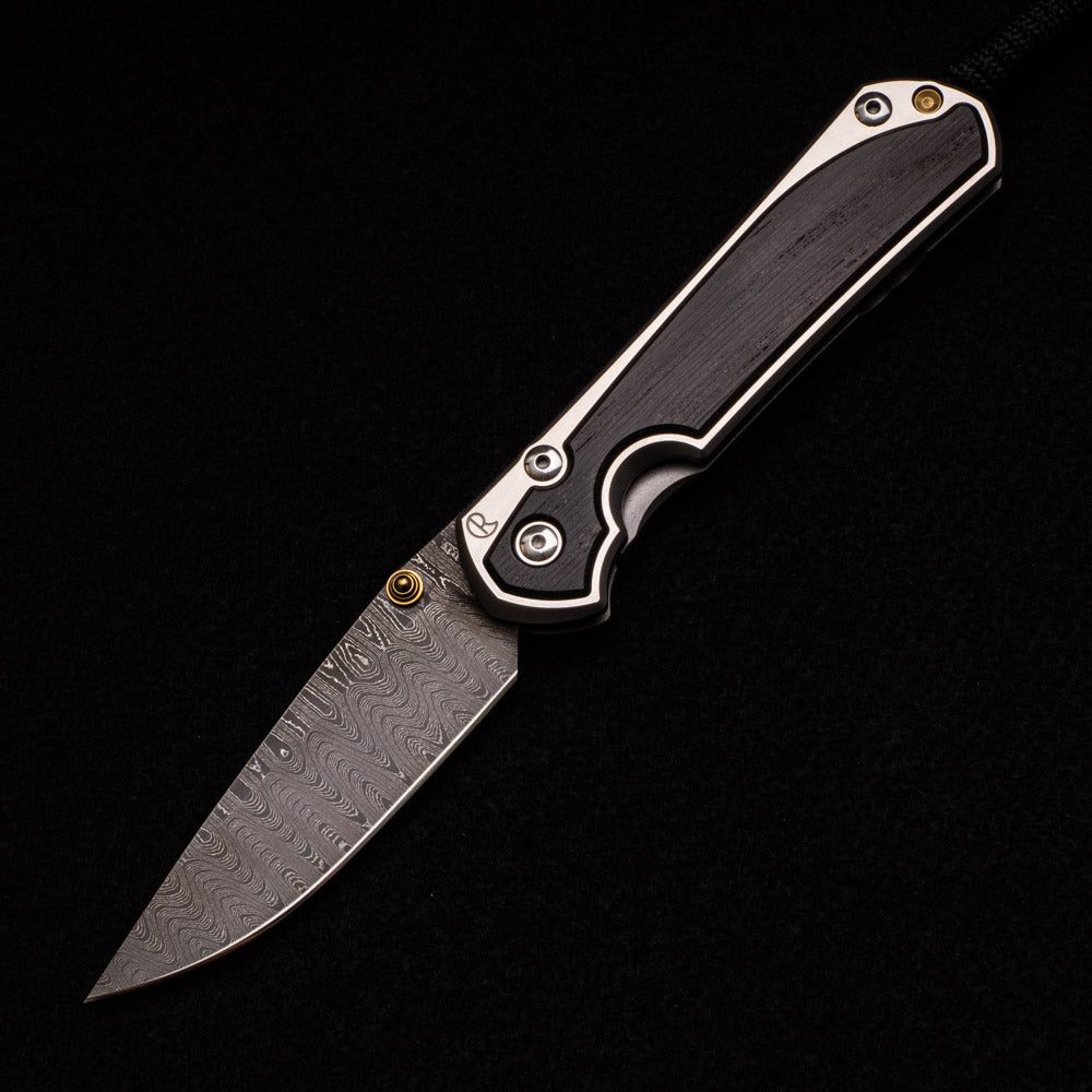 LARGE SEBENZA 31 BOG OAK – LADDER BLADE – GOLD SINGLE THUMB LUG
