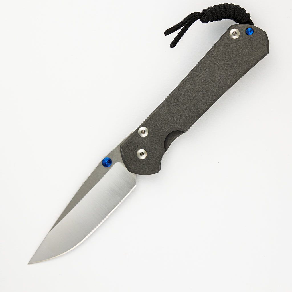 Large Sebenza 31 - Drop Point Polished CPM MagnaCut Blade - Blue Double Thumb Lugs