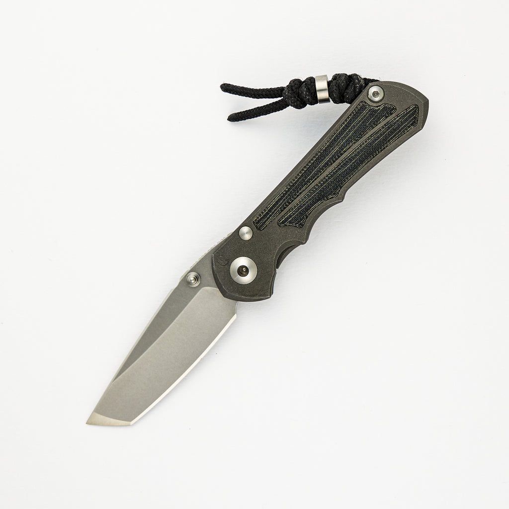 Small Inkosi - Tanto CPM S45VN Blade - Black Canvas Micarta Inlays