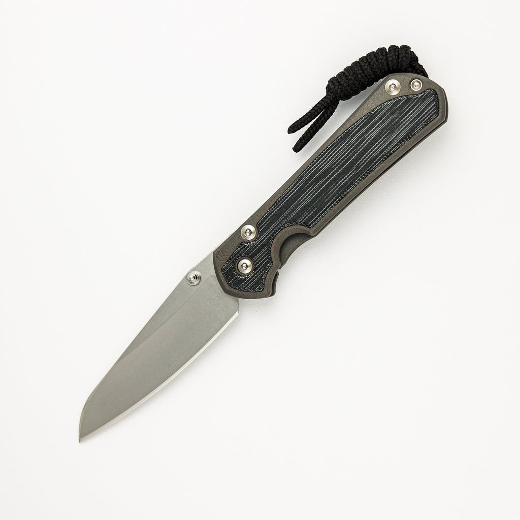 Small Sebenza 31 - Black Canvas Micarta Inlays - Insingo CPM MagnaCut Blade - Silver Double Thumb Lugs