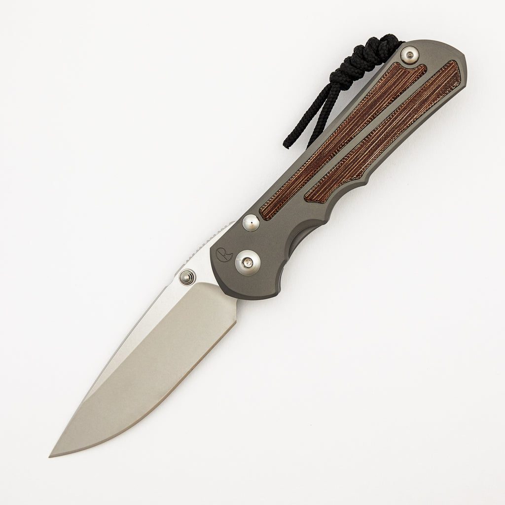 Large Inkosi - Drop Point CPM MagnaCut Blade - Glass Blasted - Natural Canvas Micarta Inlays