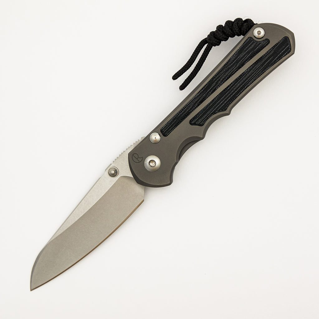 Large Inkosi - Insingo CPM MagnaCut Blade - Glass Blasted - Black Canvas Micarta Inlays