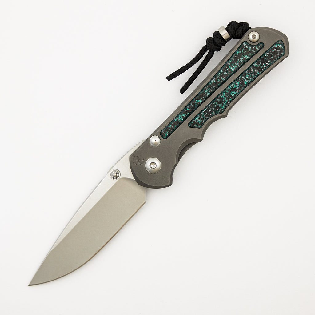 Large Inkosi - Teal Magnetic CarboTi Inlay - Drop Point CPM MagnaCut Blade - MIM Clip - 2025 R1 Invitational