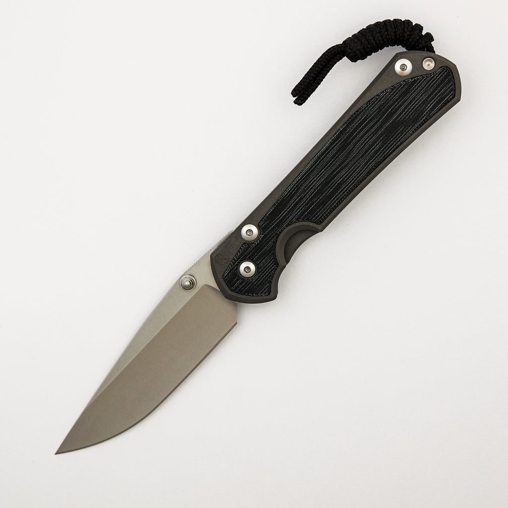 Large Sebenza 31 - Black Canvas Micarta Inlay - Drop Point CPM MagnaCut Blade - MIM Clip - Silver Double Thumb Lugs