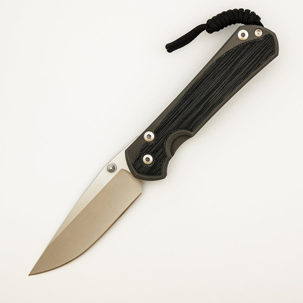 Large Sebenza 31 - Black Canvas Micarta Inlay - Drop Point CPM MagnaCut Blade - Silver Single Thumb Lug