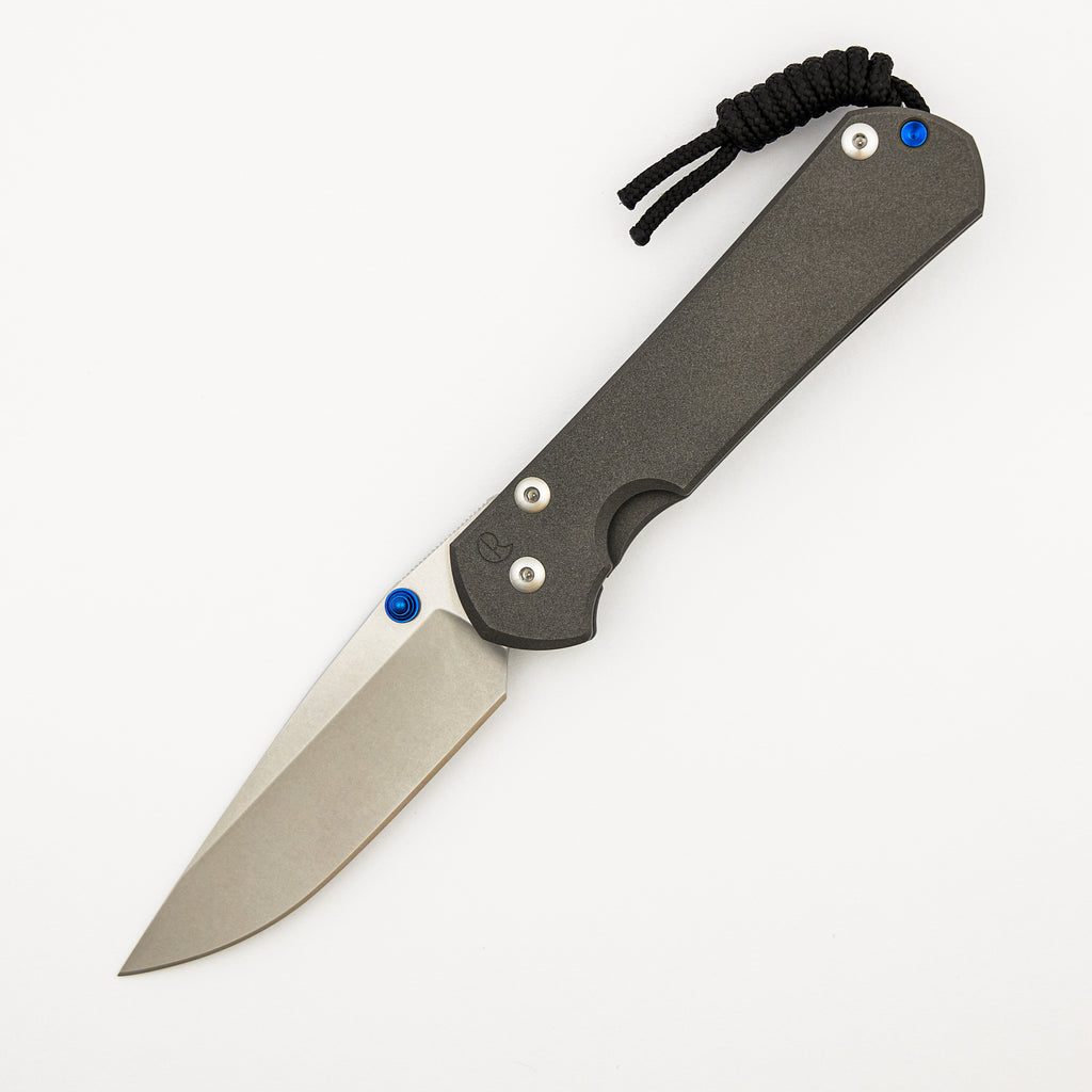 Large Sebenza 31 - Drop Point CPM MagnaCut Blade - Blue Single Thumb Lug