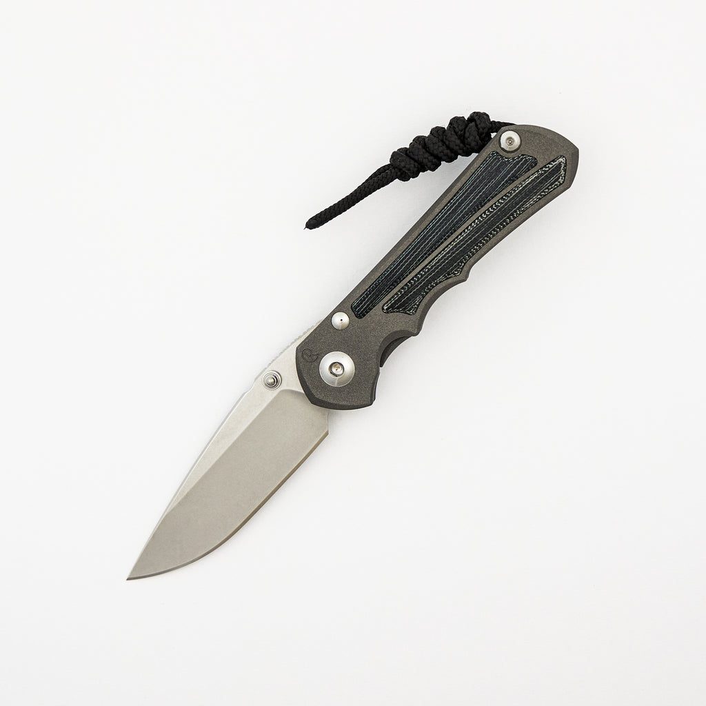 Small Inkosi - Black Canvas Micarta Inlays - Drop Point CPM MagnaCut Blade