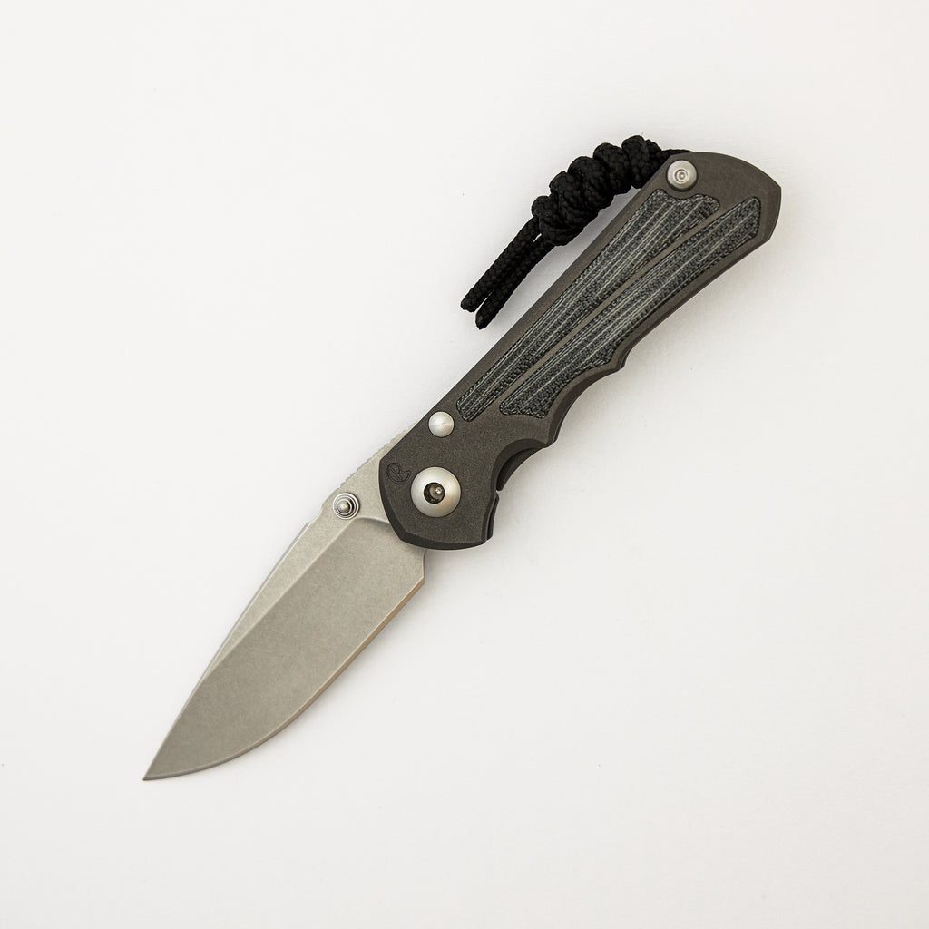 Small Inkosi - Black Canvas Micarta Inlays - Drop Point CPM S45VN Blade