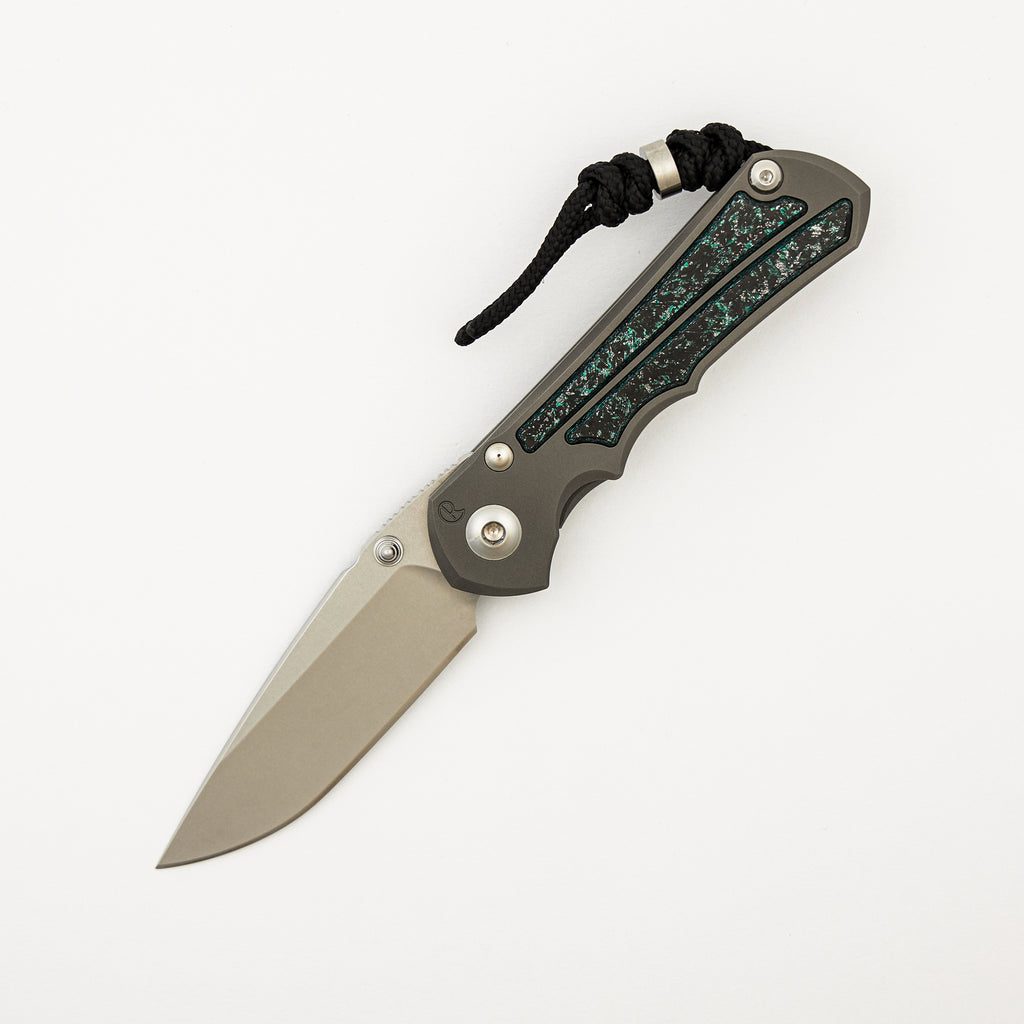 Small Inkosi - Teal Magnetic CarboTi Inlay - Drop Point CPM MagnaCut Blade - MIM Clip - 2025 R1 Invitational
