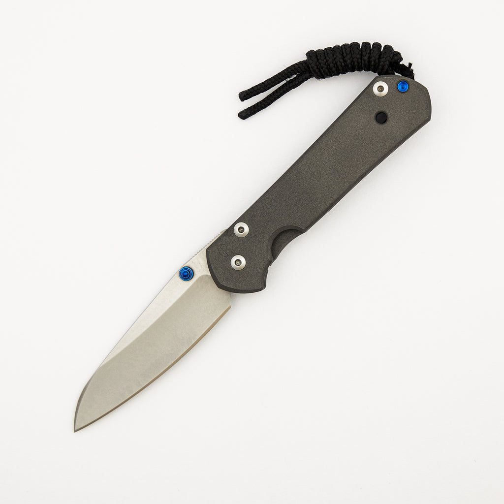 Small Sebenza 21 - Insingo S35VN Blade - Titanium Handle - Blue Single Thumb Lug