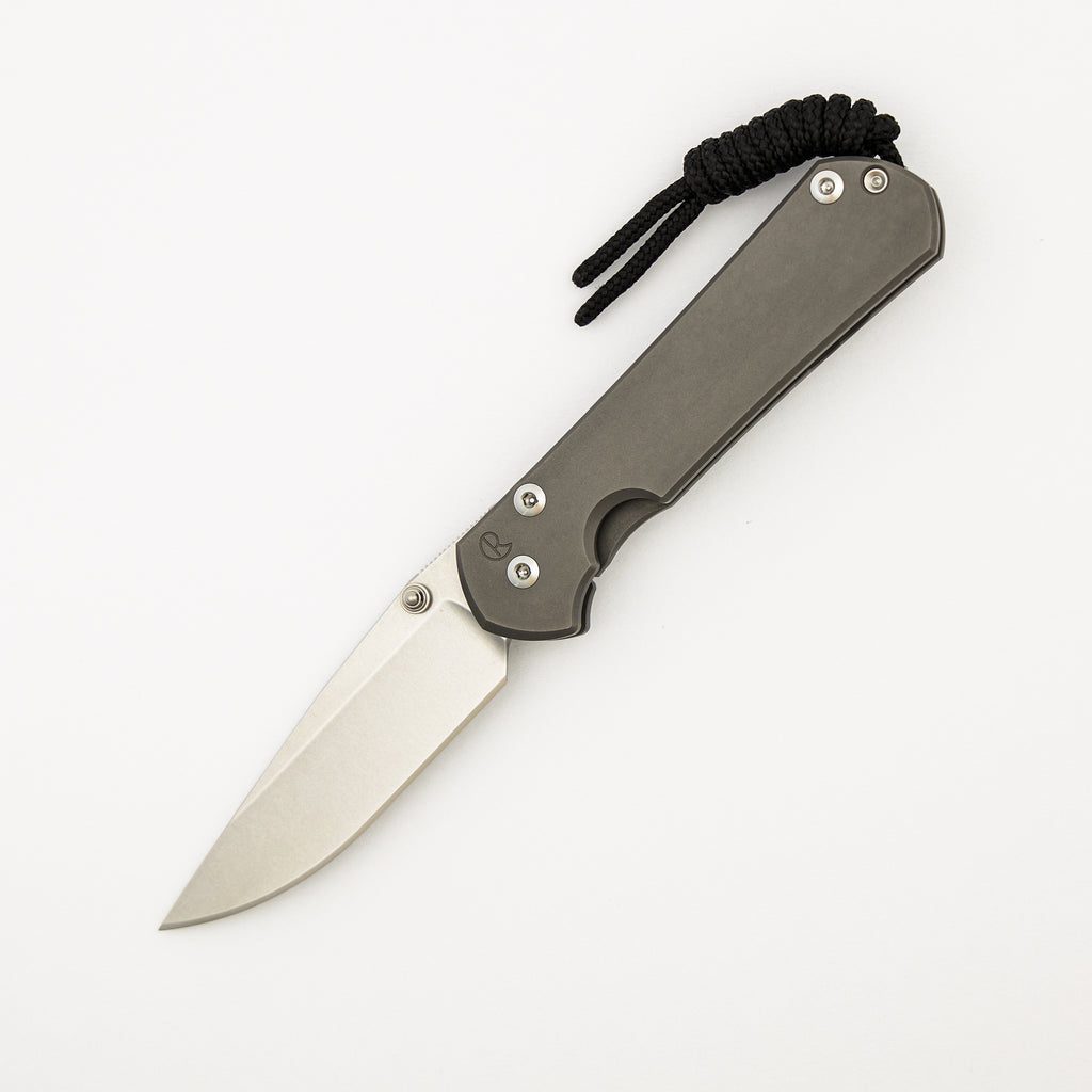 Small Sebenza 31 - Drop Point CPM MagnaCut Blade - Glass Blasted - Silver Double Lugs