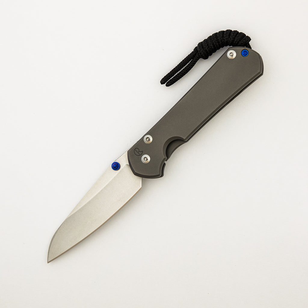 Small Sebenza 31 - Insingo CPM MagnaCut Blade - Glass Blasted - Blue Double Lugs