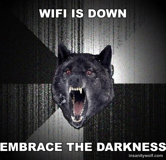 Insanity Wolf: WIFI IS DOWN - EMBRACE THE DARKNESS