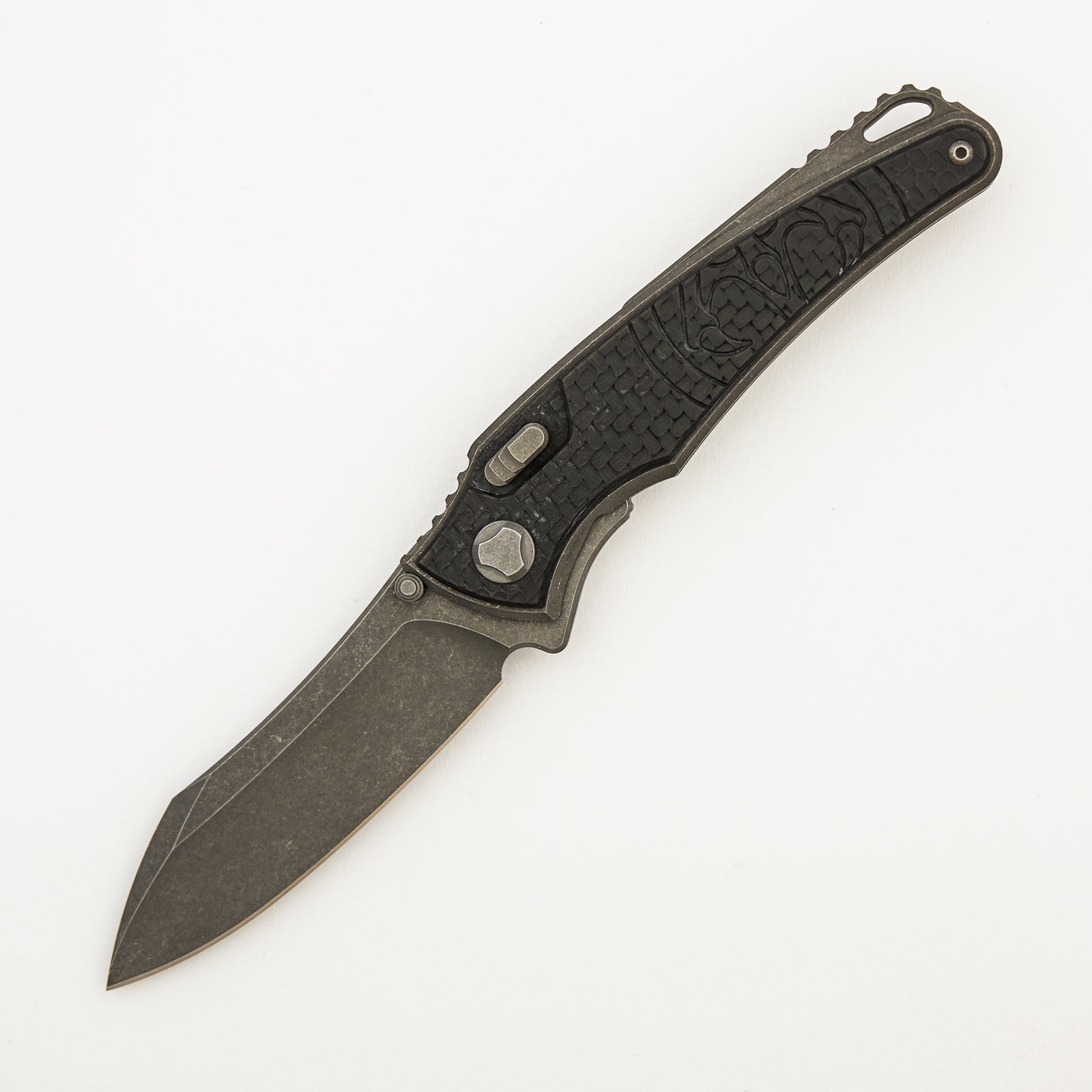 Talon · Stonewash Titanium/Carbon Fiber Handle · M390 Blade