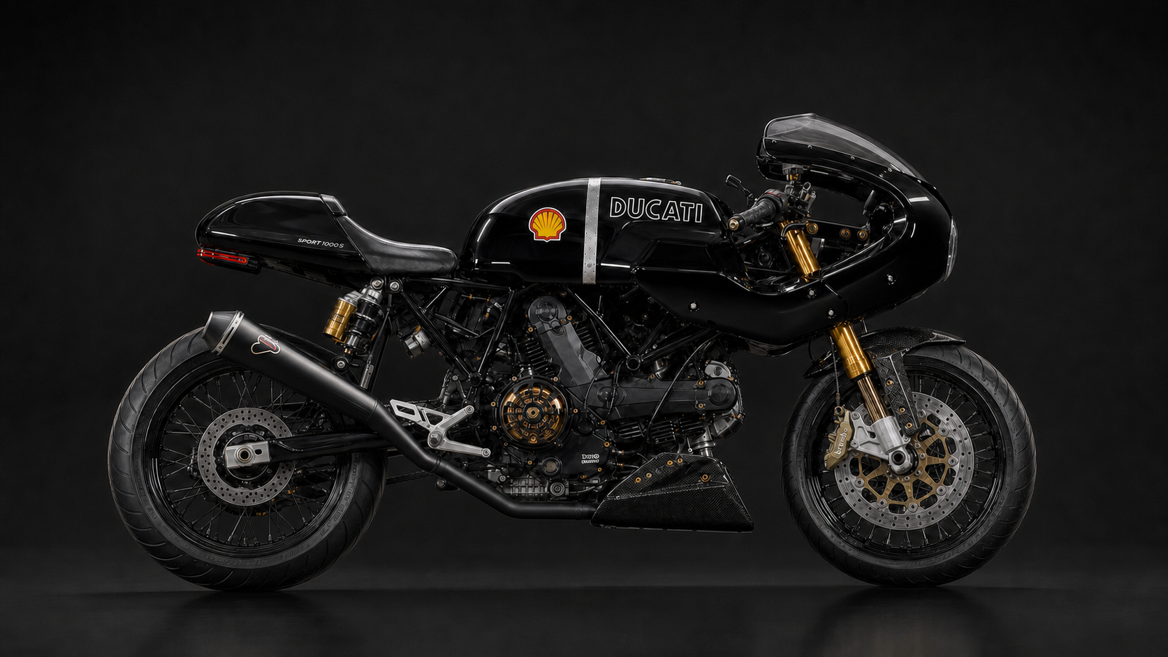 Complete SportClassic 1000S DESMO final build in strict left profile